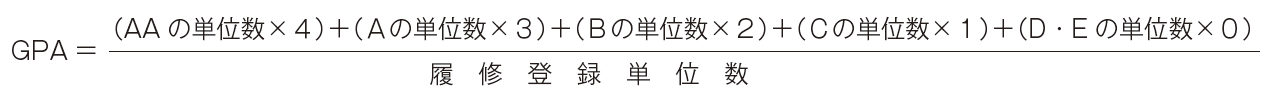 成績評価係数（GPA値）の算出式
